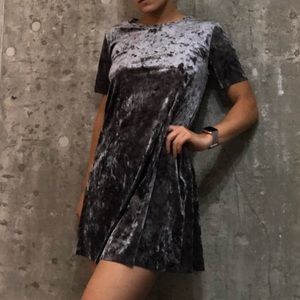Soft velvet T-shirt dress
